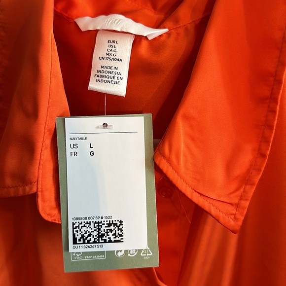 H&M Orange Long Sleeve Button Down - Picture 3 of 4